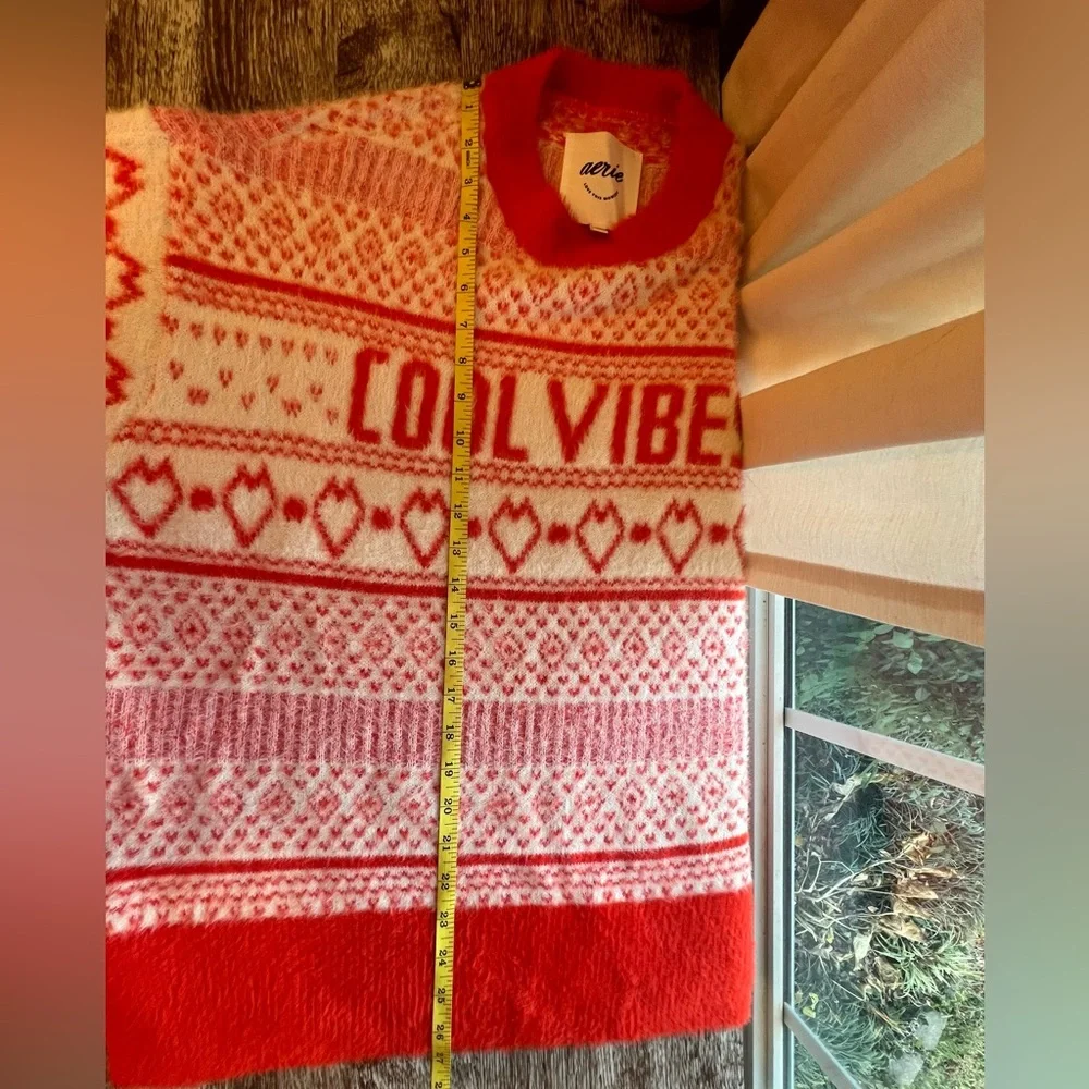 Aerie Oversized Long Sleeve Crew Neck Cool Vibes Sweater Size M